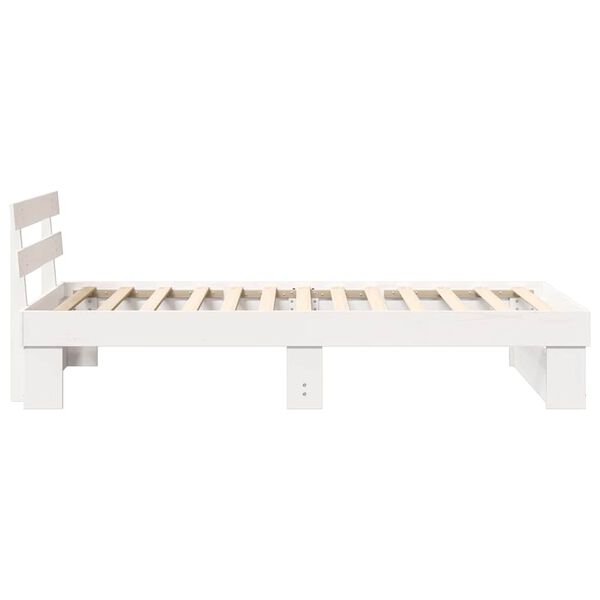 vidaXL Σκελετός Κρεβατιού Λευκό 90 x 200 cm Μασίφ ξύλο πεύκου