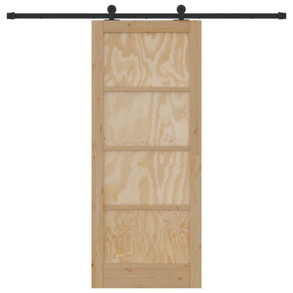 vidaXL Συρόμενη Πόρτα ORKDAL Φυσικό και μαύρο 83 x 202 εκ.