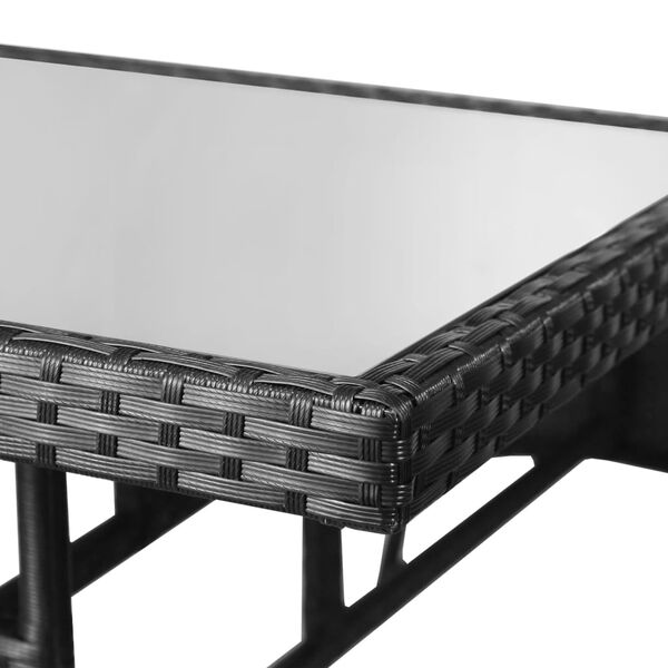 vidaXL Τραπέζι Κήπου Μαύρο 80 x 80 x 74 εκ. από Συνθετικό Ρατάν
