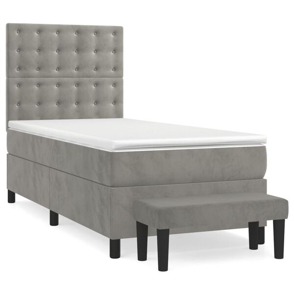 vidaXL &Kappa;&rho;&epsilon;&beta;ά&tau;&iota; Boxspring &mu;&epsilon; &Sigma;&tau;&rho;ώ&mu;&alpha; &Alpha;&nu;&omicron;&iota;&chi;&tau;ό &Gamma;&kappa;&rho;&iota; 100x200 &epsilon;&kappa;. &Beta;&epsilon;&lambda;&omicron;ύ&delta;&iota;&nu;&omicron;