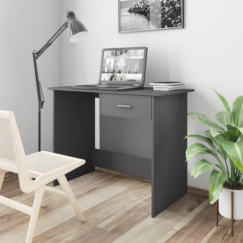 vidaXL Γραφείο Γκρι 100 x 50 x 76 εκ. από Μοριοσανίδα