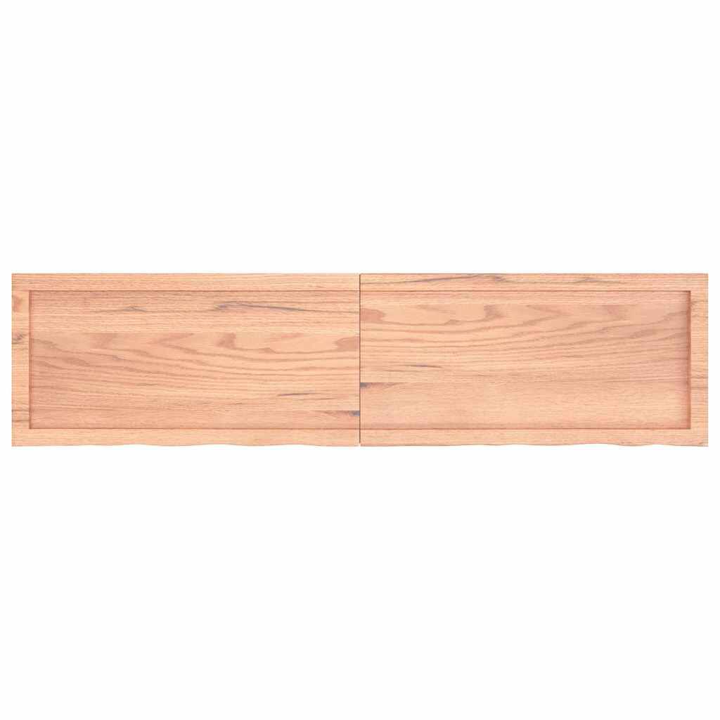 vidaXL Ράφι Τοίχου Ανοιχτό Καφέ 160x40x(2-4)εκ. Επεξ. Μασίφ Ξύλο Δρυός