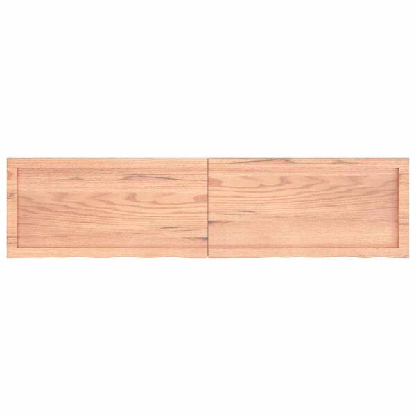 vidaXL Ράφι Τοίχου Ανοιχτό Καφέ 160x40x(2-4)εκ. Επεξ. Μασίφ Ξύλο Δρυός