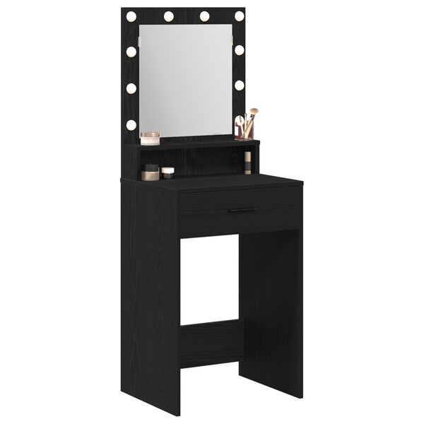vidaXL Κομοδίνο με ράφι Μαύρη δρυς 50 x 41 x 135 εκ Επεξεργασμένο ξύλο