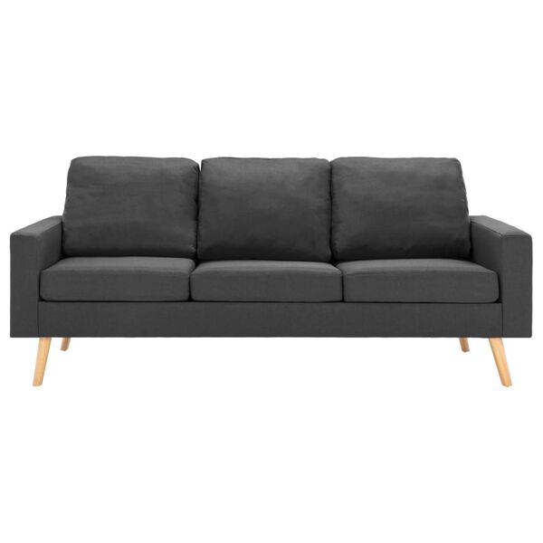vidaXL 2 Piece Living Room Set Dark Gray Fabric