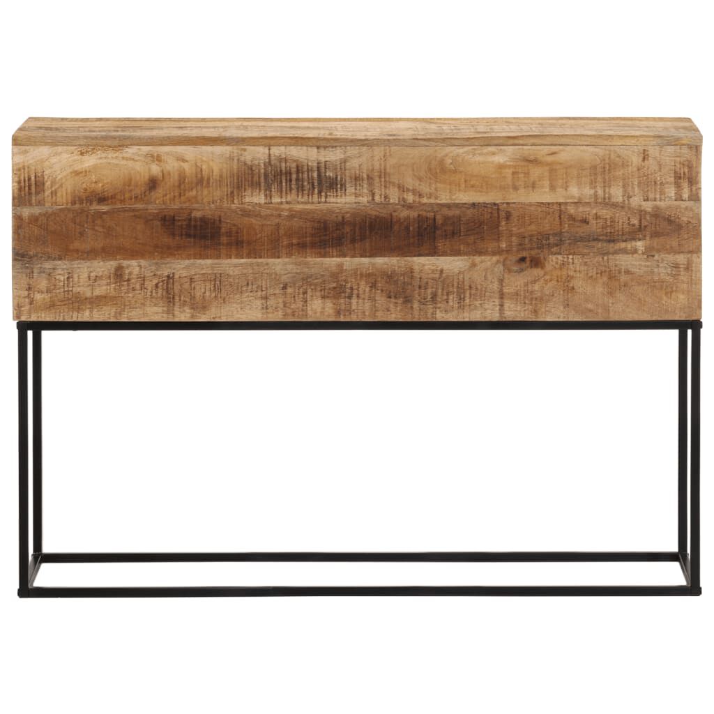 vidaXL Τραπέζι Κονσόλα 110x30x75 εκ. Μασίφ Ακατ. Ξύλο Μάνγκο/Σίδηρο