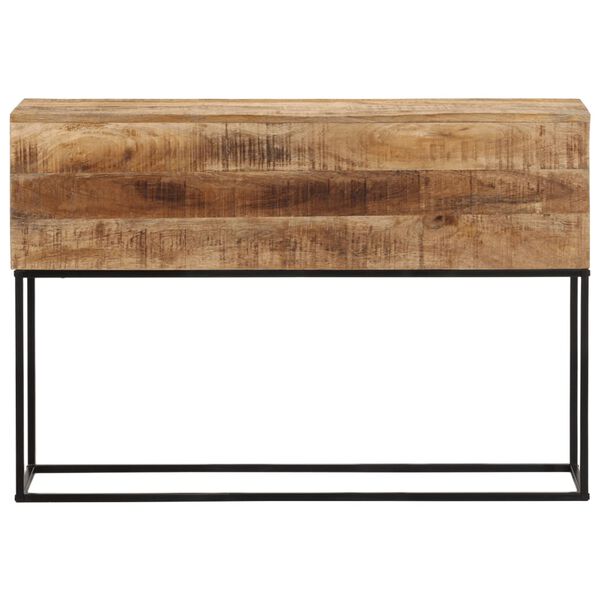 vidaXL Τραπέζι Κονσόλα 110x30x75 εκ. Μασίφ Ακατ. Ξύλο Μάνγκο/Σίδηρο