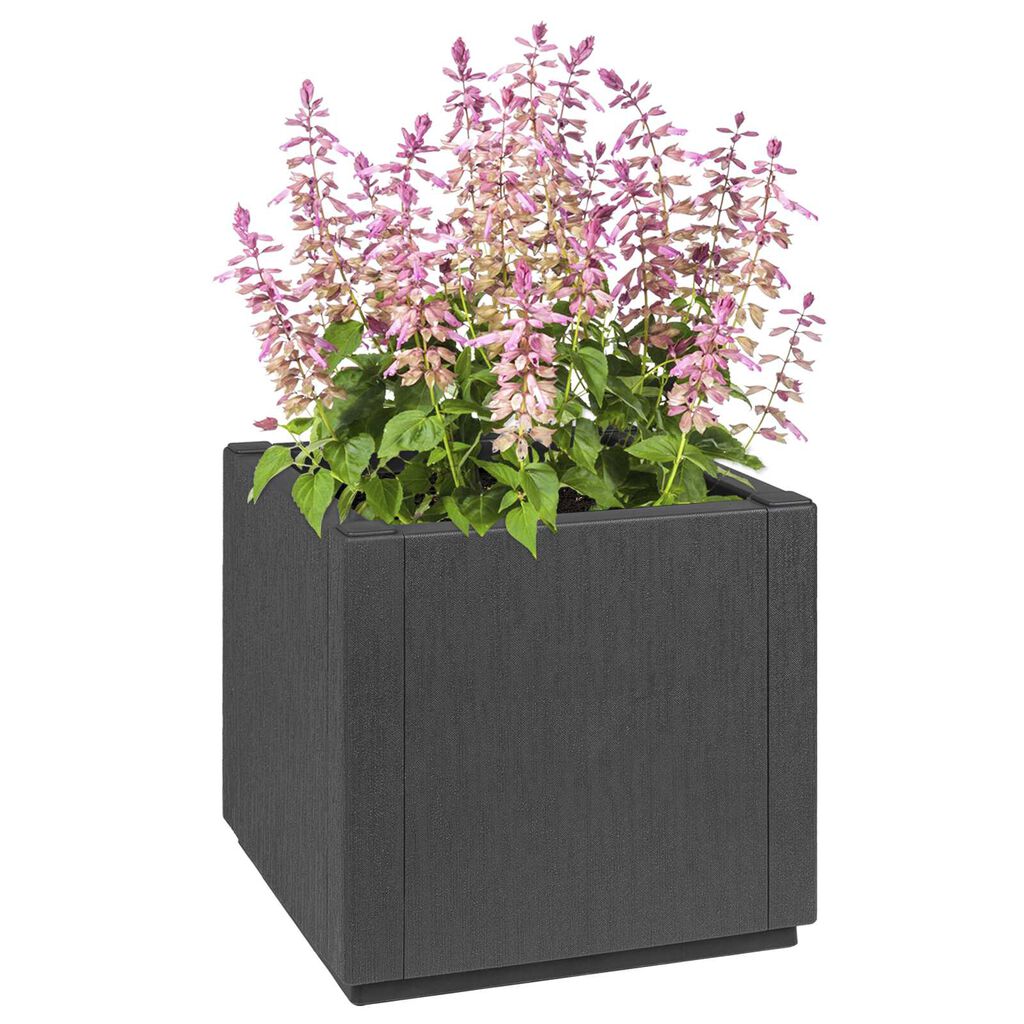 vidaXL Γλάστρα Κήπου Σκούρο Γκρί 36x36x35 εκ. PP