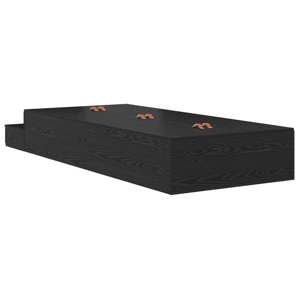 vidaXL Κρεβάτι με Αποθηκευτικό Χώρο Μαύρο Δρυς 90x190 εκ.