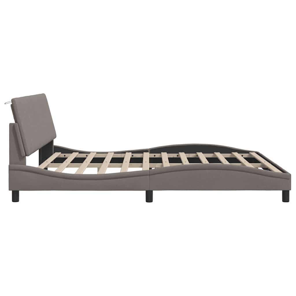 vidaXL Σκελετός Κρεβατιού Χωρίς Στρώμα Taupe 200x200 εκ.Υφασμάτινο