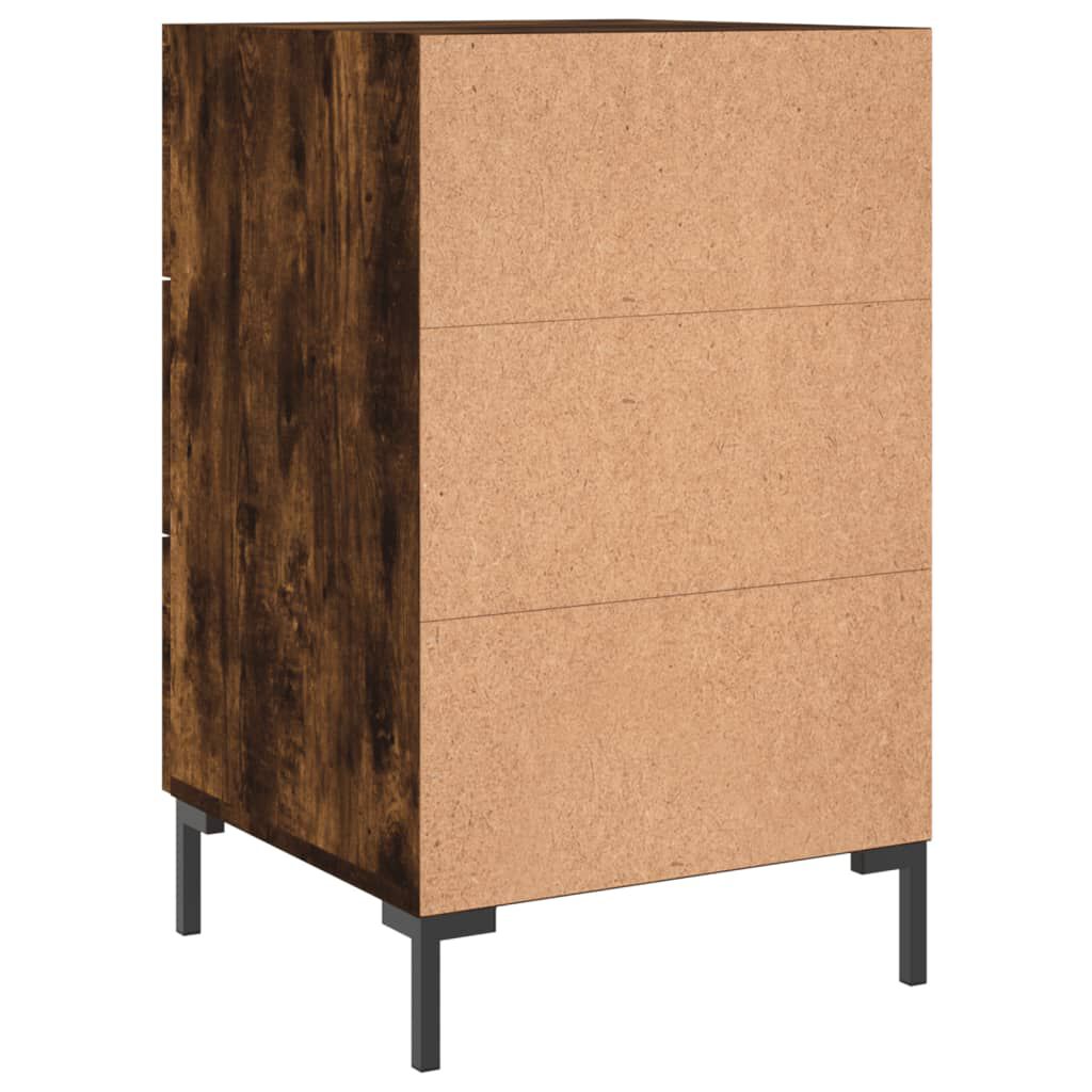 vidaXL Κομοδίνο Καπνιστή Δρυς 40 x 40 x 66 εκ. από Επεξεργασμένο Ξύλο