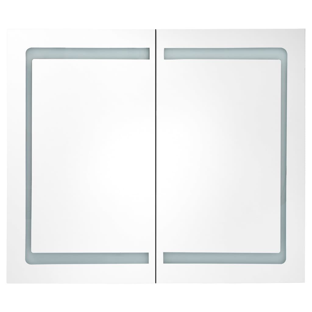 vidaXL Καθρέφτης Μπάνιου με Ντουλάπι & LED Λαμπερό Γκρι 80x12x68 εκ.