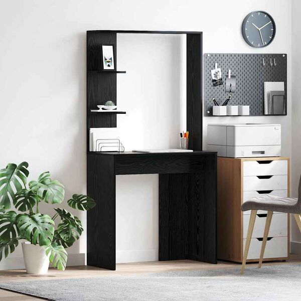 vidaXL Γραφείο Μαύρη Οξυά 78,5 x 37 x 154,5 εκ Επεξεργασμένο ξύλο