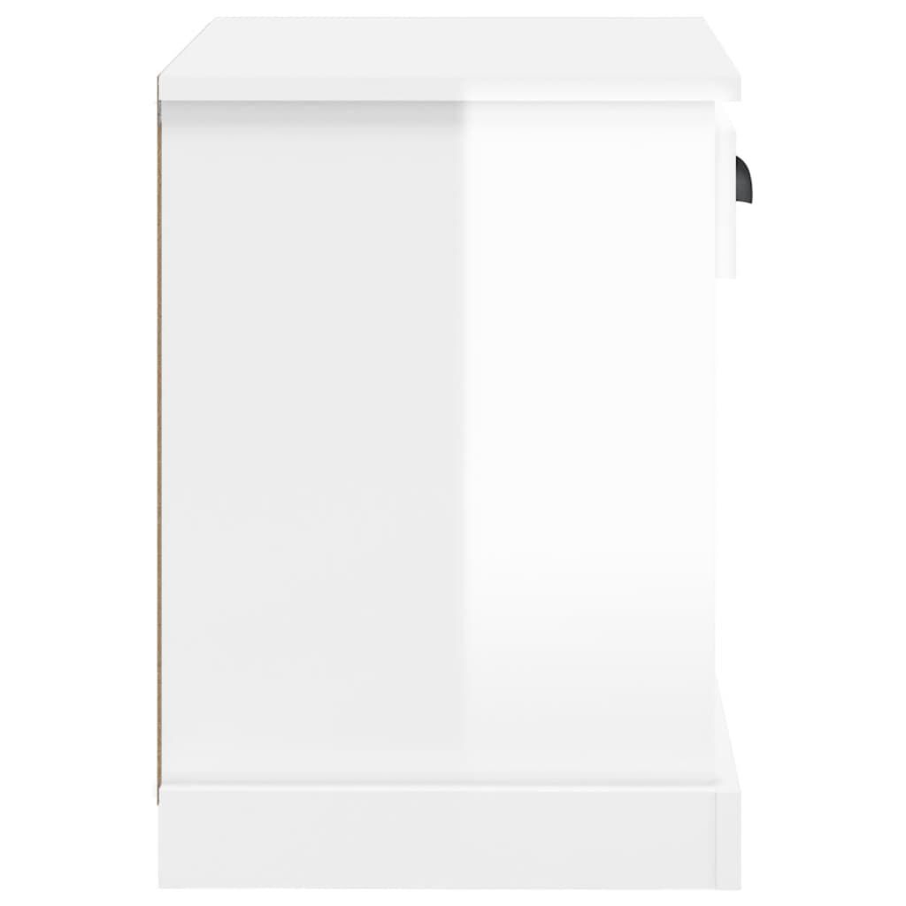 vidaXL Κομοδίνο Γυαλιστερό Λευκό 43 x 36 x 50 εκ.