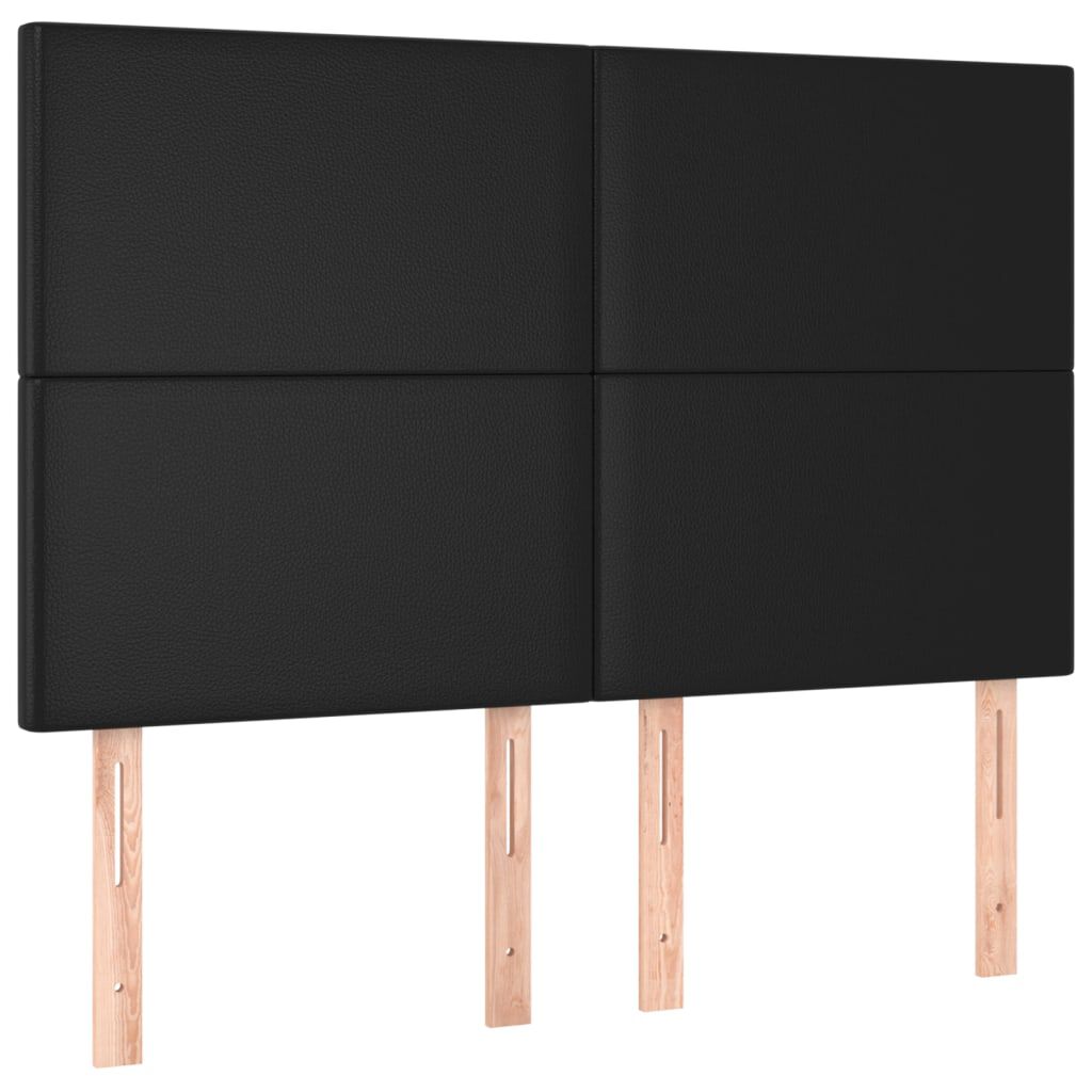 vidaXL Κρεβάτι Boxspring με Στρώμα Μαύρο 140x200εκ.από Συνθετικό Δέρμα