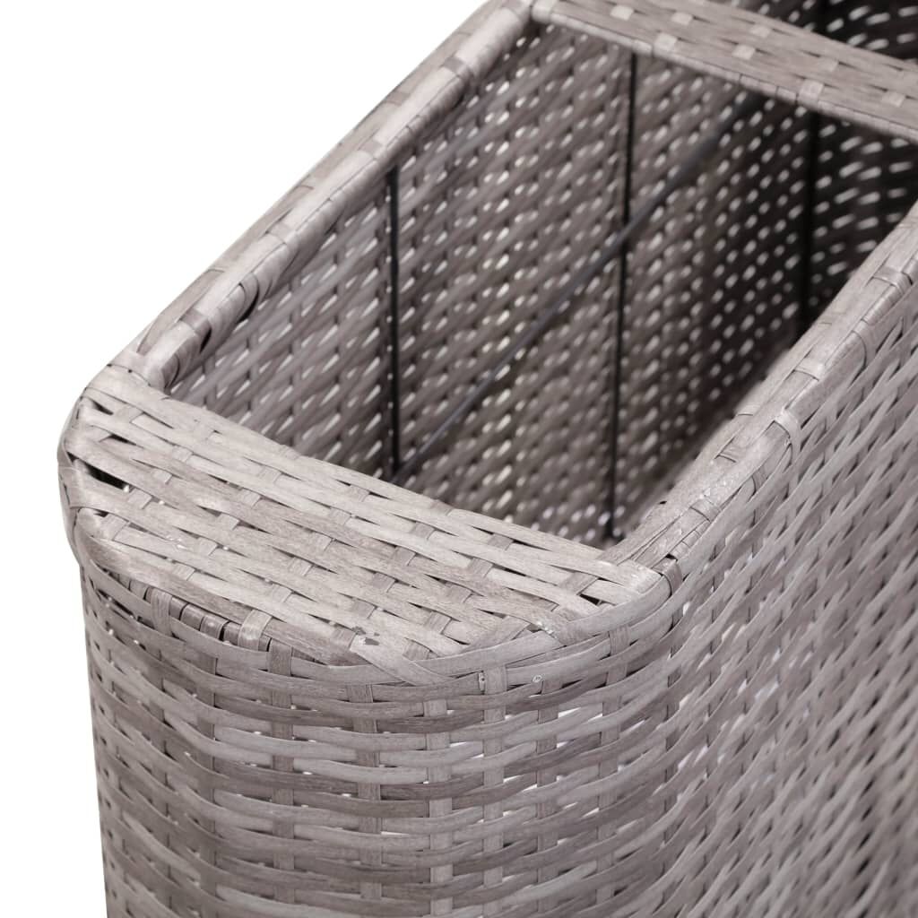 vidaXL Ζαρντινιέρα Υπερυψωμένη Γκρι 120 x 24 x 40 εκ. Συνθετικό Ρατάν