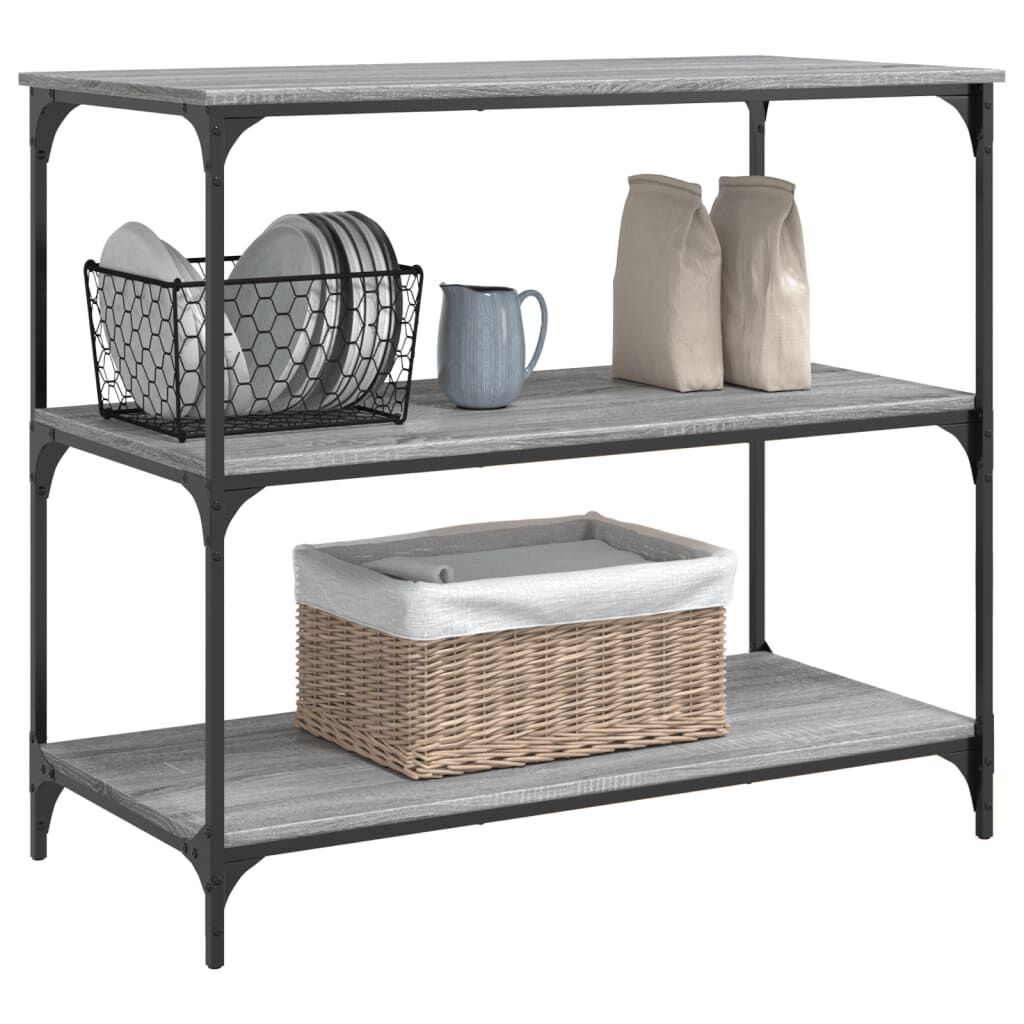 vidaXL Τρόλεϊ Κουζίνας Sonoma Γκρι 102x50x95 εκ. Επεξεργασμένο Ξύλο