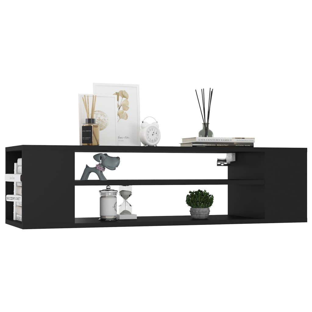 vidaXL Έπιπλο Τηλεόρασης Κρεμαστό Μαύρο 100 x 30 x 26,5 εκ Επεξ. Ξύλο