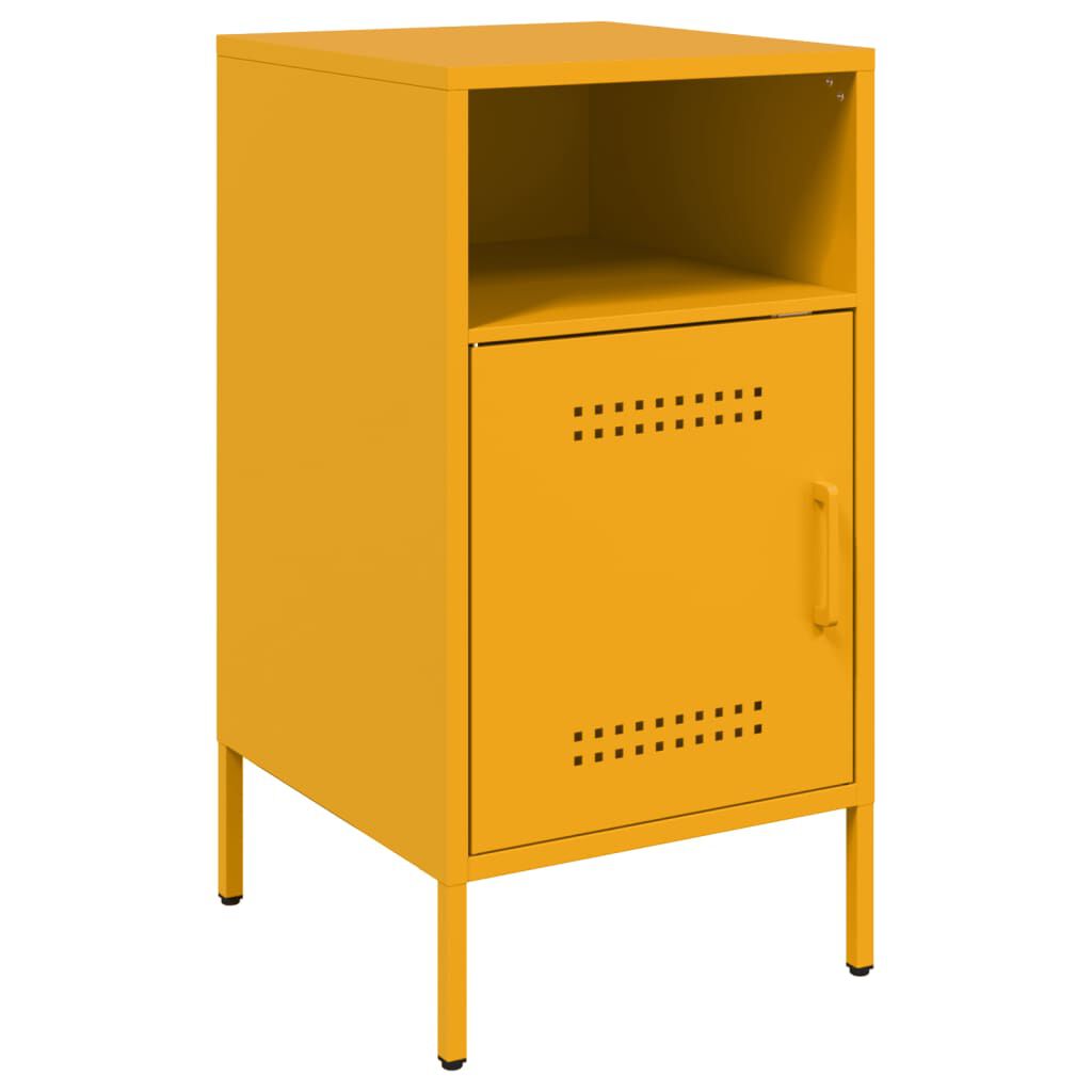 vidaXL Κομοδίνο Μουσταρδί 36x39x68 εκ. από Χάλυβα
