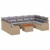 vidaXL Σετ Καναπέ Κήπου με μαξιλάρι 10 pcs Μπεζ Πολυ ράταν