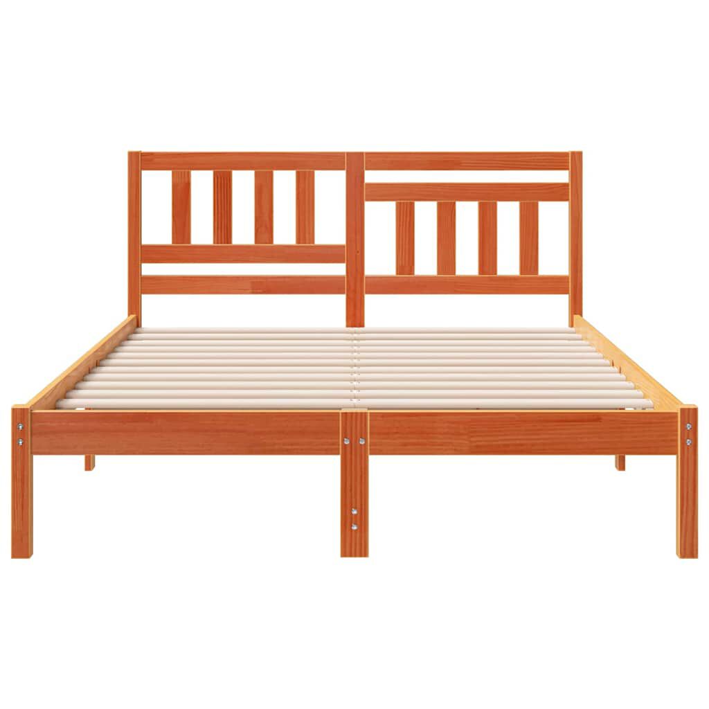 vidaXL Σκελετός Κρεβατιού Καφέ κεριού 120 x 200 cm Μασίφ ξύλο πεύκου
