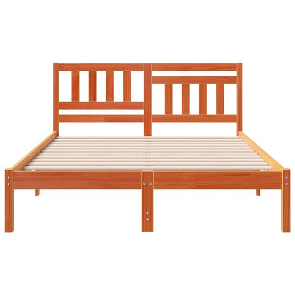 vidaXL Σκελετός Κρεβατιού Καφέ κεριού 120 x 200 cm Μασίφ ξύλο πεύκου