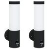 vidaXL Εξωτερικά Φωτιστικά Τοίχου 2 pcs Μαύρο 12 x 7.5 x 29 εκ
