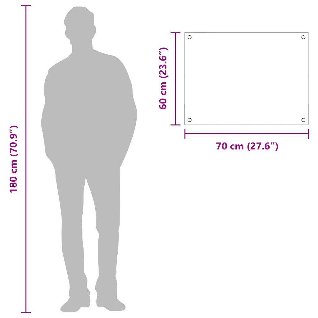 VidaXL Φωτιστικό κουζίνας Ανοιχτό Γκρι 70x60x0,6 εκ. Σκληρυμένο Γυαλί