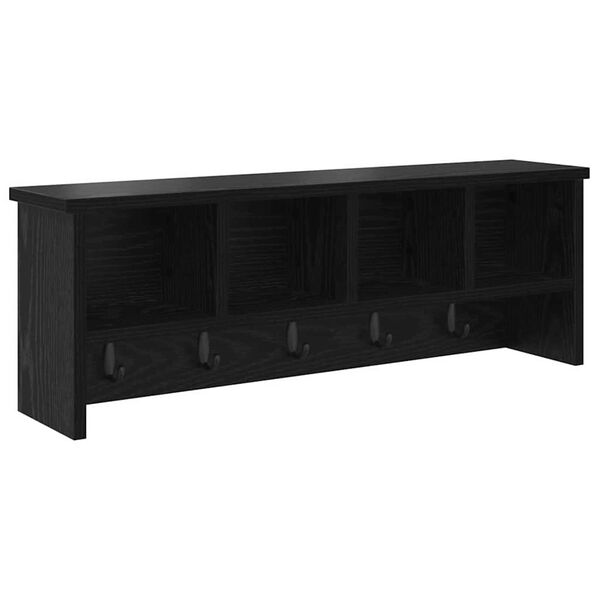 vidaXL Τοίχου Κρεμάστρα Μαύρη δρυς 75 x 16 x 26 εκ Επεξεργασμένο ξύλο