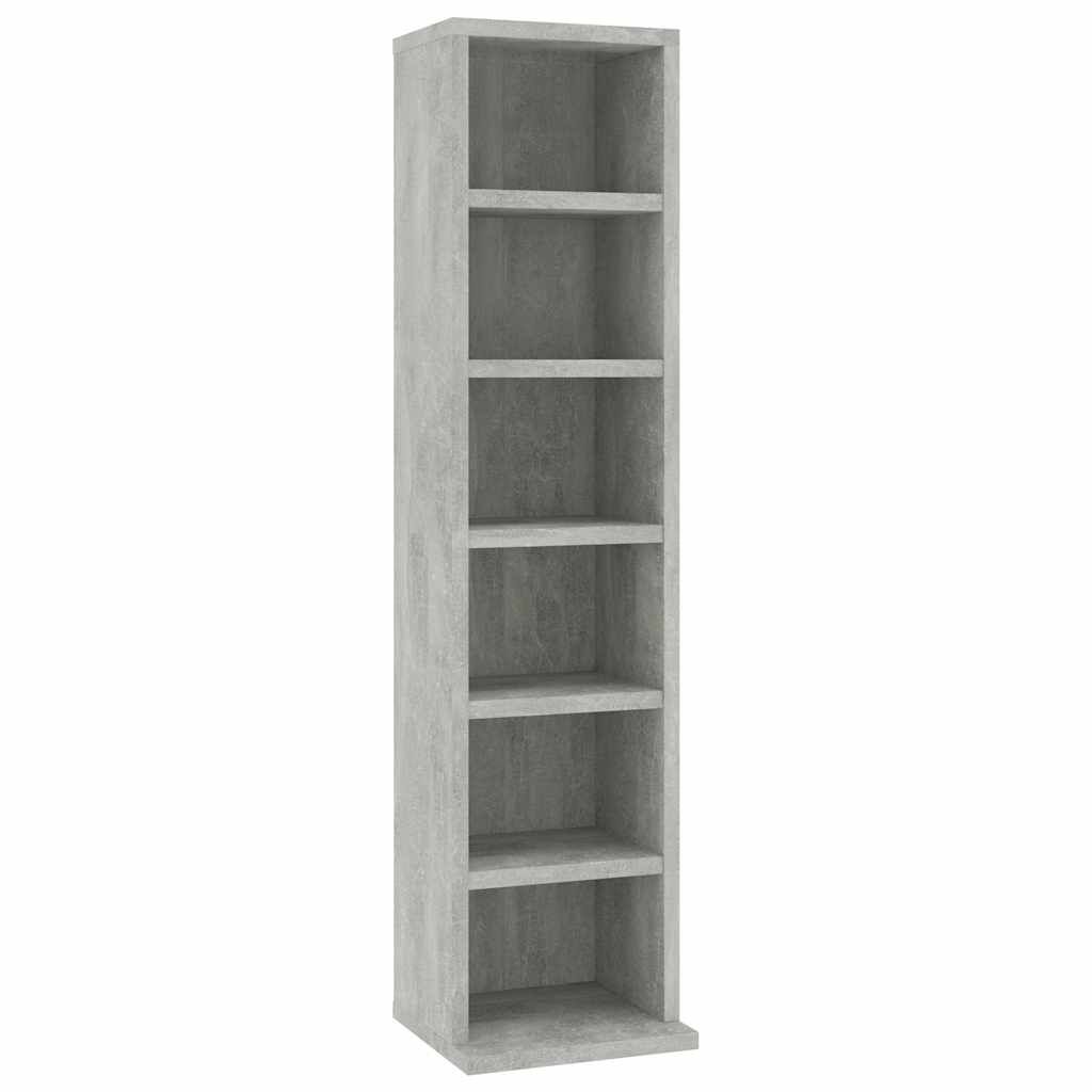 vidaXL Έπιπλο για CD Γκρι Σκυροδέματος 21x20x88 εκ. Επεξεργασμένο Ξύλο
