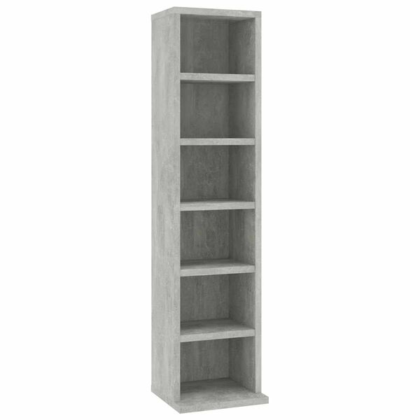 vidaXL Έπιπλο για CD Γκρι Σκυροδέματος 21x20x88 εκ. Επεξεργασμένο Ξύλο