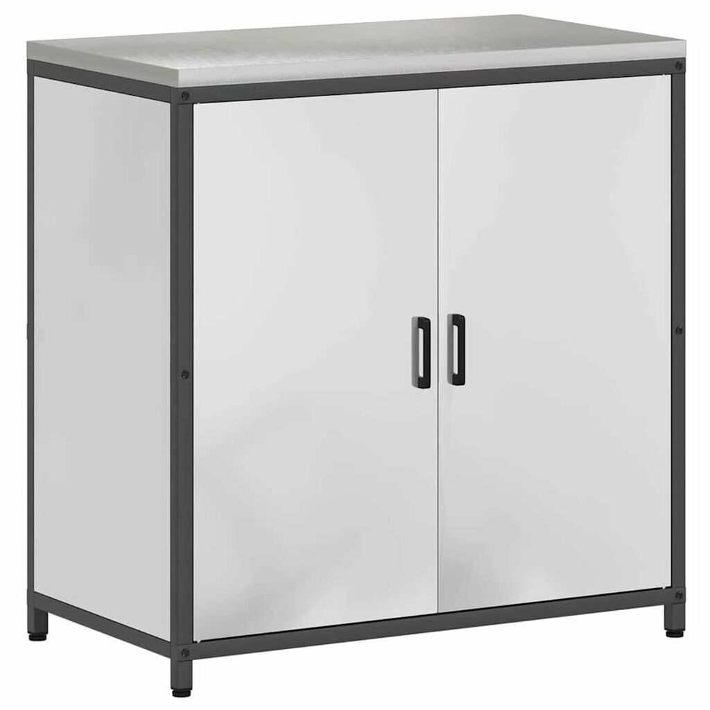 vidaXL Σετ Αποθήκευσης Κουζίνας με ράφι 2 pcs Ασημί 150 x 50 x 92 εκ.