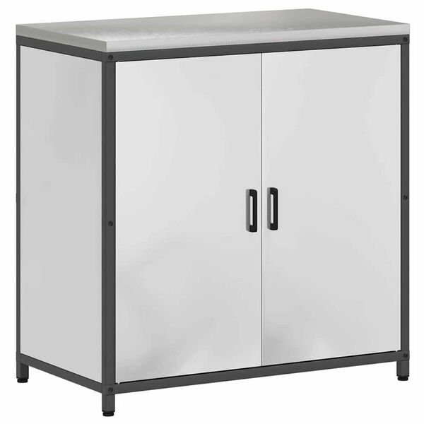 vidaXL Σετ Αποθήκευσης Κουζίνας με ράφι 2 pcs Ασημί 150 x 50 x 92 εκ.