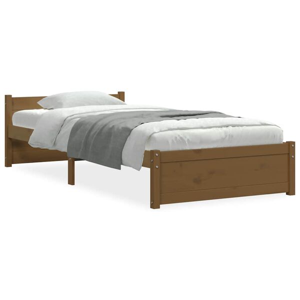 vidaXL Πλαίσιο Κρεβατιού Μελί 75x190 εκ. Ξύλο Πεύκου Small Single