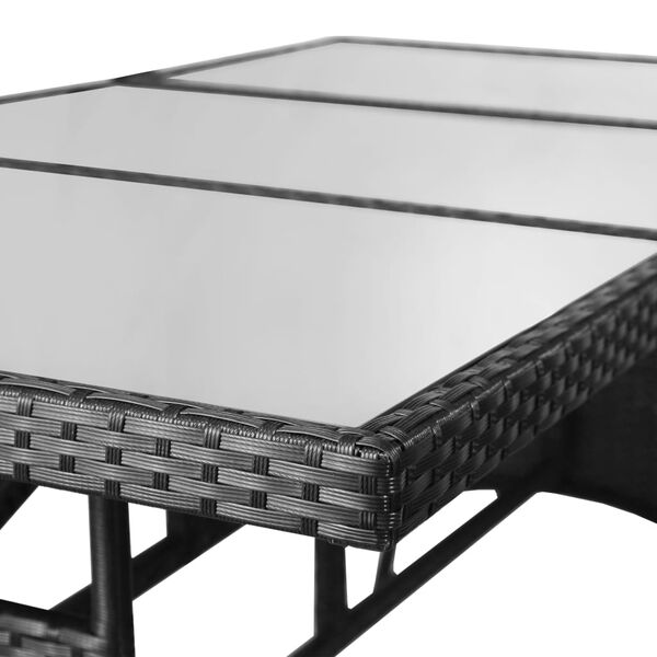 vidaXL Τραπέζι Κήπου Μαύρο 170 x 80 x 74 εκ. από Συνθετικό Ρατάν