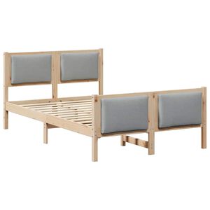 vidaXL Σκελετός Κρεβατιού με κεφαλάρι Ανοιχτό γκρι 120 x 200 cm ύφασμα