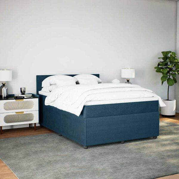 vidaXL &Kappa;&rho;&epsilon;&beta;ά&tau;&iota; Boxspring &mu;&epsilon; &Sigma;&tau;&rho;ώ&mu;&alpha; &Mu;&pi;&lambda;&epsilon; 140x190 &epsilon;&kappa;. &Beta;&epsilon;&lambda;&omicron;ύ&delta;&iota;&nu;&omicron;