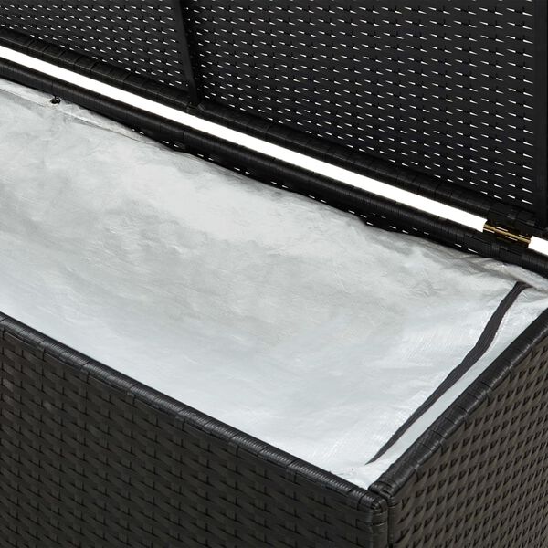vidaXL Κουτί Αποθήκευσης Κήπου Μαύρο 200x50x60 εκ. από Συνθετικό Ρατάν