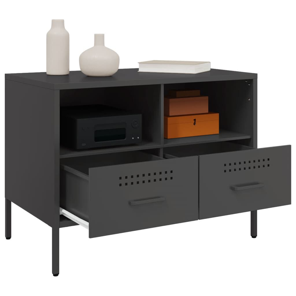vidaXL Έπιπλα Τηλεόρασης 2 τεμ. Μαύρο 68x39x50,5 εκ. από Χάλυβα