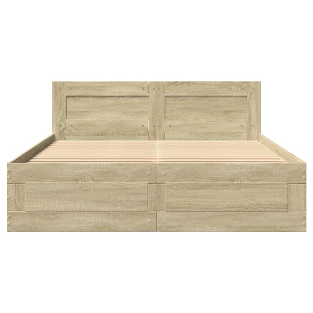 vidaXL Πλαίσιο Κρεβατιού με Κεφαλάρι Sonoma Δρυς 120x190εκ. Επεξ. Ξύλο