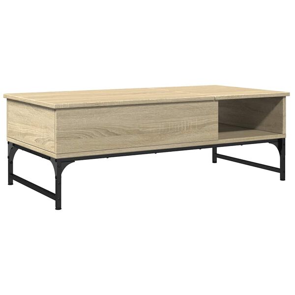 vidaXL Τραπεζάκι Σαλονιού Sonoma Δρυς 100x50x35εκ Επεξ. Ξύλο + Μέταλλο