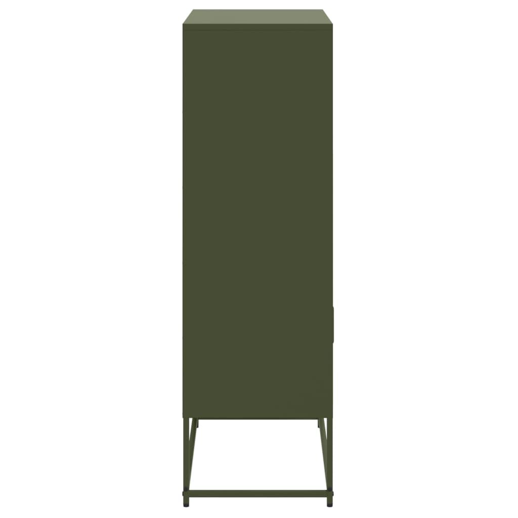 vidaXL Ραφιέρα Πράσινο Λαδί 68,5x38,5x123,5 εκ. από Ατσάλι