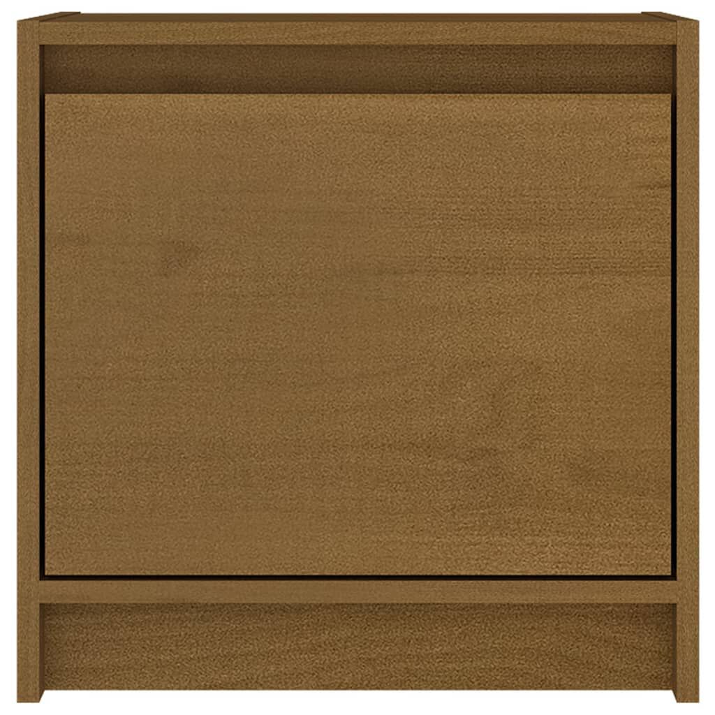 vidaXL Κομοδίνο Καφέ Μελί 40 x 30,5 x 40 εκ. από Μασίφ Ξύλο Πεύκου