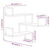 vidaXL Γωνιακή Ραφιέρα Τοίχου Καφέ Δρυς 40x40x50 εκ Επεξεργασμένο Ξύλο