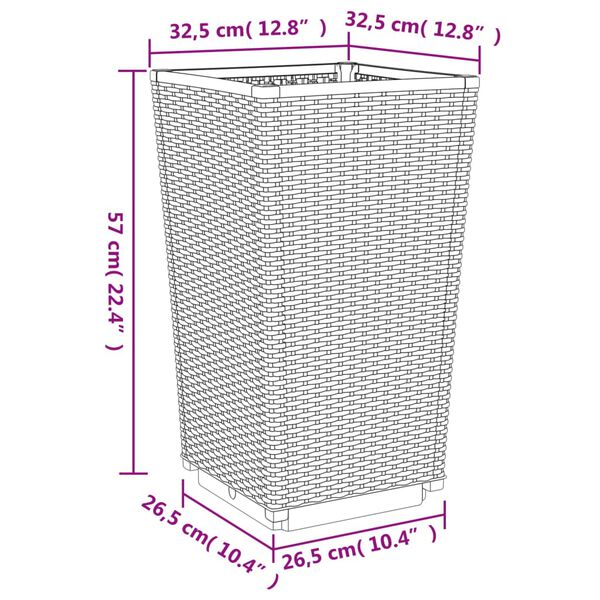vidaXL Ζαρντινιέρες Κήπου 2 τεμ. Λευκό 32,5x32,5x57 εκ. Πολυπροπυλένιο