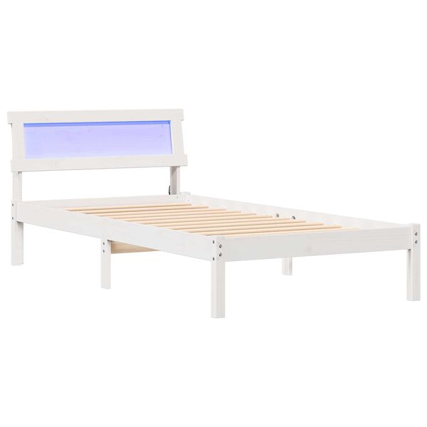 vidaXL Σκελετός Κρεβατιού Λευκό 90 x 190 cm Συμπαγές ξύλο πεύκου