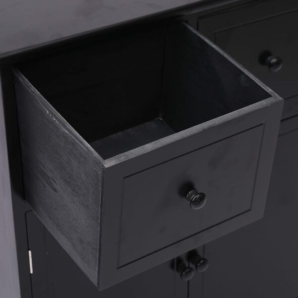vidaXL Βοηθητική Συρταριέρα Μαύρη 60x30x75 εκ. από Ξύλο Παυλώνιας