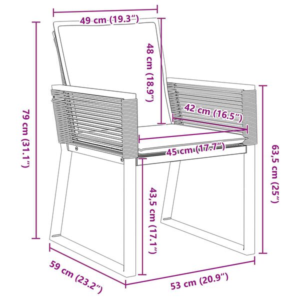 vidaXL Σετ τραπεζαρίας κήπου 9 pcs Μαύρο Large Μέταλλο
