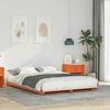 vidaXL Κρεβάτι δαπέδου Καφέ κεριού 140 x 210 cm Μασίφ ξύλο πεύκου