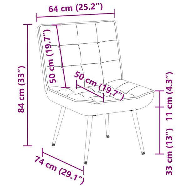 vidaXL Καρέκλα χαλάρωσης καφέ 64x74x84 cm Βελούδο